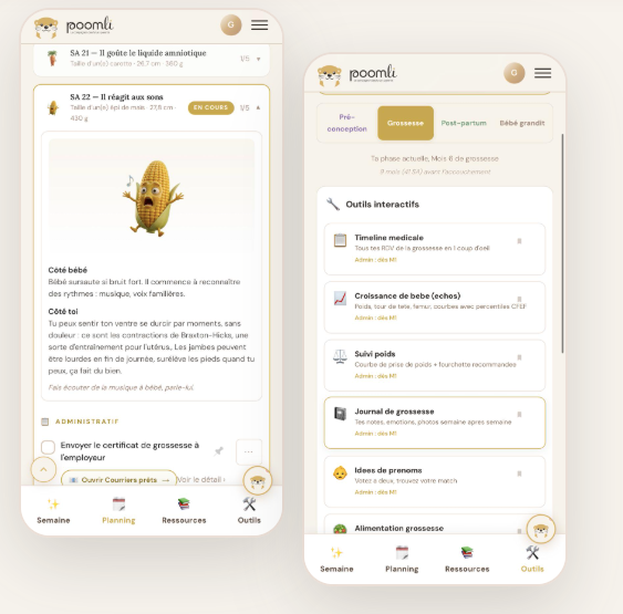 Application Poomli : le cadeau indispensable pour simplifier le quotidien des jeunes parents (gestion, démarches, suivi)