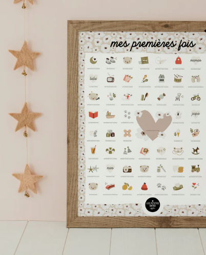 cadeau de naissance affiche 1ère fois ourson